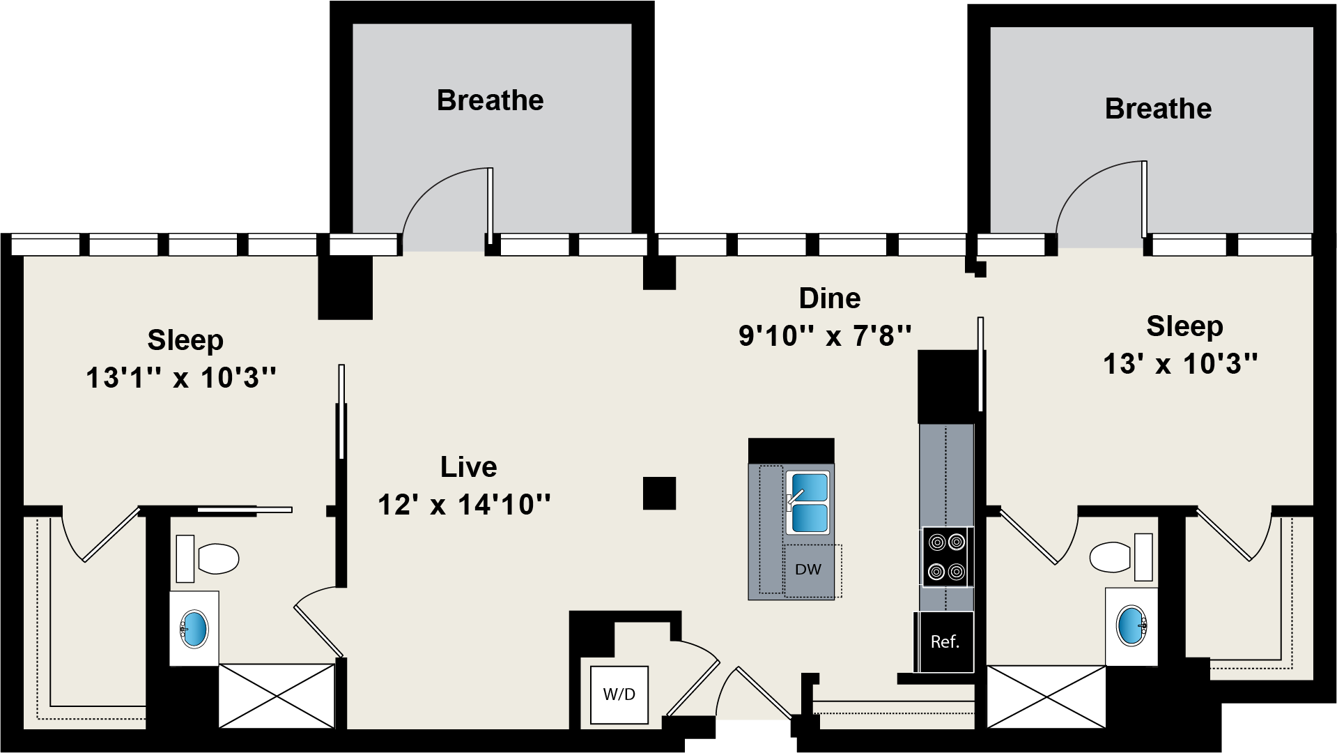 Unit 1-1405 floor plan